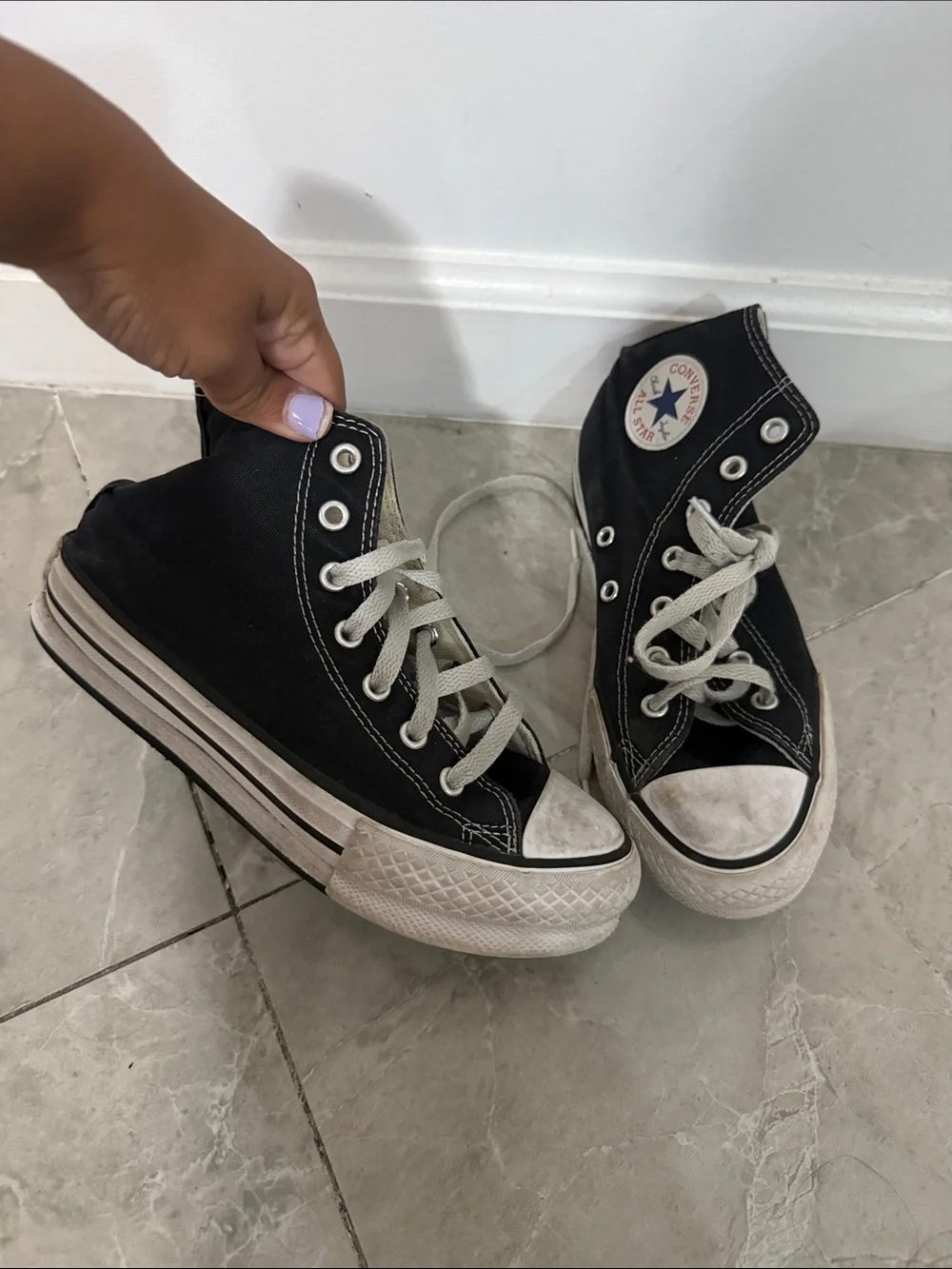 Converse Kids Black High-Top Sneakers with White Accents